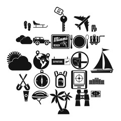 Poster - One direction icons set. Simple set of 25 one direction vector icons for web isolated on white background