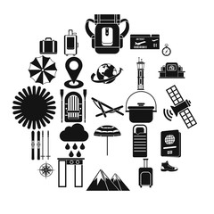 Poster - Tourist assistance icons set. Simple set of 25 tourist assistance vector icons for web isolated on white background
