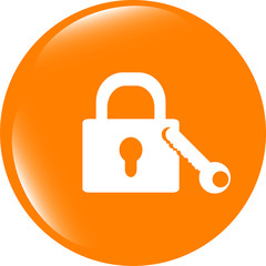 Poster - Lock icon - web app button isolated on white