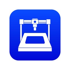 Poster - 3D printer icon digital blue for any design isolated on white vector illustration