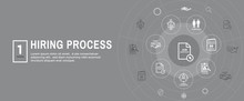 New Employee Hiring Process Icon Set And Web Header Banner