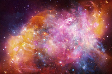 abstract multicolored artistic nebula and galaxies in deep space