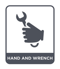 Sticker - hand and wrench icon vector