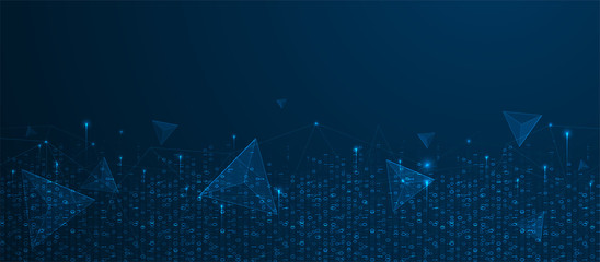 Technology background. Big data concept. Binary computer code.  Vector illustration.