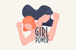 Women Rights Vector Illustration: Girl power concept.