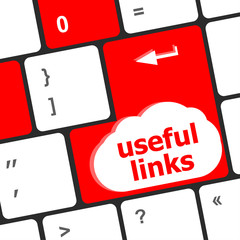 Poster - useful links keyboard button - business concept. laptop icon