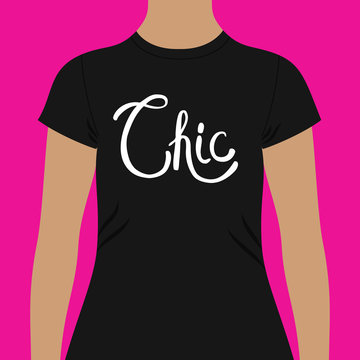 Simple Black Shirt Template with Chic Text