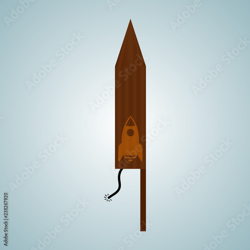 Fotografija Vector firecracker. Festive salute. Petard. Rocket