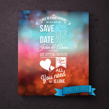 Save The Date template with messages of love