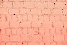 Painted Brick Wall, Trendy Color, Urban Background, Space For Text. Horizontal Texture. Abstract Modern Backdrop