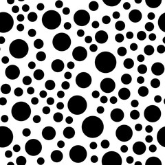 Wall Mural - Random dotted seamless pattern. Simple geometric background in black and white. Vector illustration.