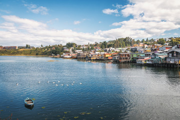 Canvas Print - Gamboa Palafitos Stilt Houses - Castro, Chiloe Island, Chile