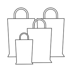 Sticker - Shopping bags concept in black and white