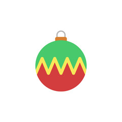 Poster - Christmas ball 2 colored line icon. Simple hand drawn color element illustration. Christmas ball outline symbol design from Christmas set
