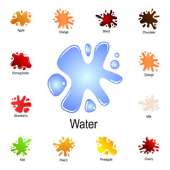 Poster - puddle of water icon. Detailed set of color splash. Premium graphic design. One of the collection icons for websites, web design, mobile app