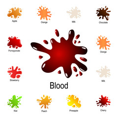 Poster - pool of blood icon. Detailed set of color splash. Premium graphic design. One of the collection icons for websites, web design, mobile app