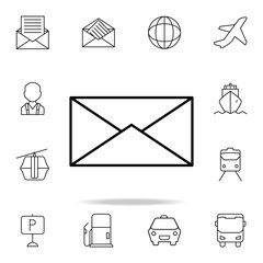 Poster - the envelope icon. Element of simple icon for websites, web design, mobile app, info graphics. Thin line icon for website design and development, app development on white background