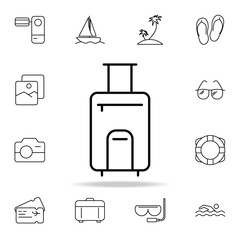 Poster - baggage icon. Element of simple icon for websites, web design, mobile app, info graphics. Thin line icon for website design and development, app development on white background