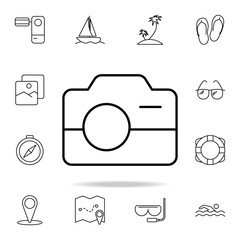 Poster - camera icon. Element of simple icon for websites, web design, mobile app, info graphics. Thin line icon for website design and development, app development on white background