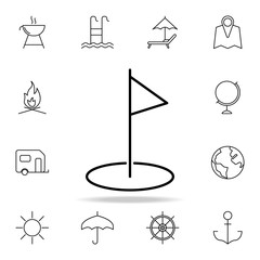 Poster - check-box for golf icon. Element of simple icon for websites, web design, mobile app, info graphics. Thin line icon for website design and development, app development on white background