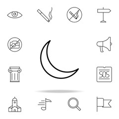 Poster - crescent icon. Element of simple icon for websites, web design, mobile app, info graphics. Thin line icon for website design and development, app development on white background