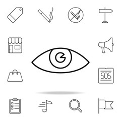 Poster - eye icon. Element of simple icon for websites, web design, mobile app, info graphics. Thin line icon for website design and development, app development on white background