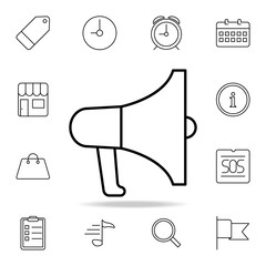 Poster - megaphone icon. Element of simple icon for websites, web design, mobile app, info graphics. Thin line icon for website design and development, app development on white background