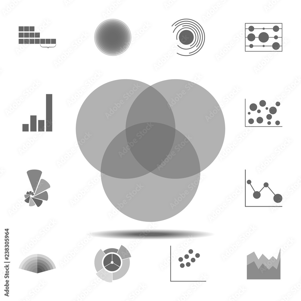Venn Diagram icon. Simple glyph vector element of charts and diagrams ...