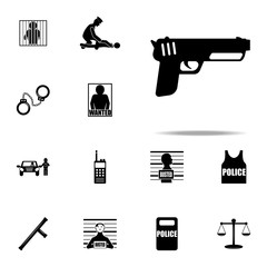 Poster - pistol icon. Police icons universal set for web and mobile