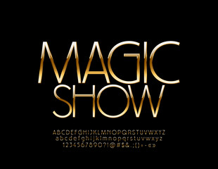 Aufkleber - Vector stylish Sign Magic Show. Chic thin  Font. Luxury Alphabet Letters, Numbers and Symbols.