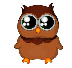 cute cartoon owl with big eyes