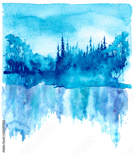 Abstract Forest Blue