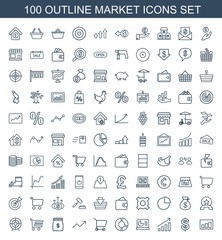 Canvas Print - 100 market icons