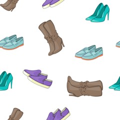 Wall Mural - Shoe pattern. Cartoon illustration of shoe vector pattern for web