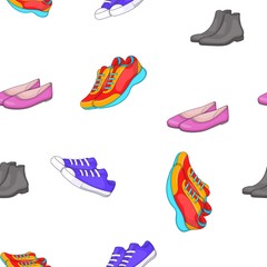 Wall Mural - Shoes for man and woman pattern. Cartoon illustration of shoes for man and woman vector pattern for web