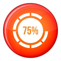 Poster - Sign 75 load icon in red circle isolated on white background vector illustration