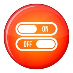 Poster - Button on and off icon in red circle isolated on white background vector illustration