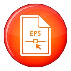 Poster - File EPS icon in red circle isolated on white background vector illustration