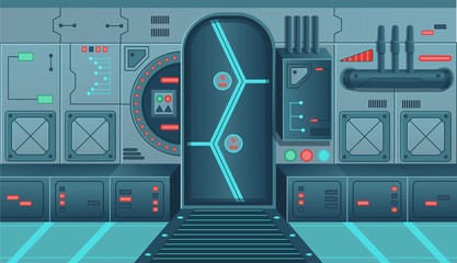 Background for games and mobile applications spaceship.