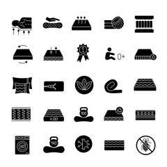 Canvas Print - Mattress glyph icons set