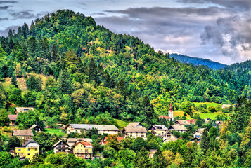 Wall Mural - Houses near Lake Bled in Slovenia