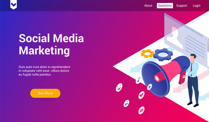 Poster - social media marketing 3d template