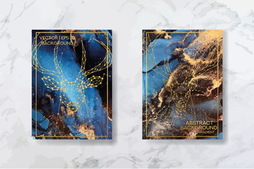 Wall Mural - texture of liquid marble and yellow gold. constellations of animals and zodiac horoscope. trend vect