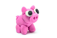 Play Doh Pig On White Background