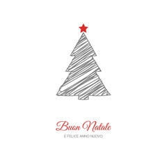 Wall Mural - buon natale - translated from italian as merry christmas. vector