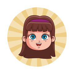 Poster - cute girl face cartoon