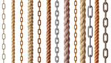 Fototapeta  - string rope chain metal link steel cord cable line
