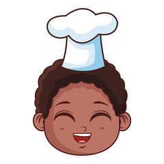 Poster - cute chef boy face cartoon