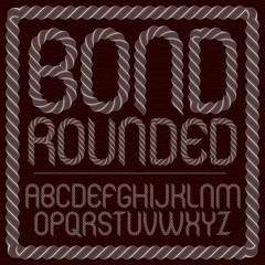 Poster - Set of vector rounded capital alphabet letters isolated created using guilloche ornate, decorate waves. Can be used for certificate design.