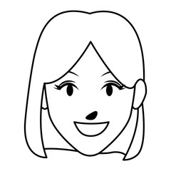 Wall Mural - cute woman face cartoon